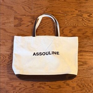 Assouline Cream and Black Canvas Tote